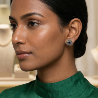 Midnight Laurel Stud Earrings - Image 4