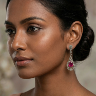 Crimson Heirloom Drop Earrings - Image 5