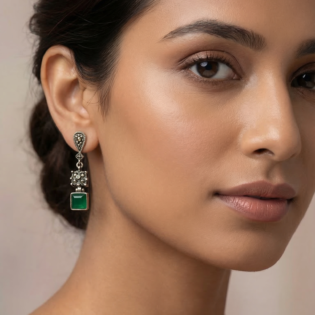 Emerald Heirloom Drop Earrings - Image 5