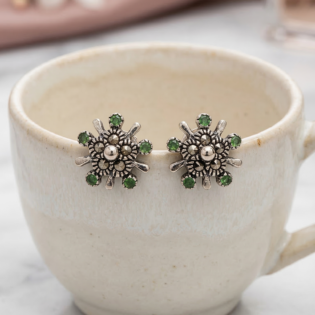 Verdant Sunburst Stud Earrings - Image 6