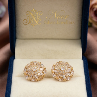 Golden Solstice Stud Earrings - Image 3