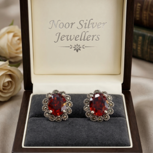 Crimson Heirloom Halo Studs - Image 3