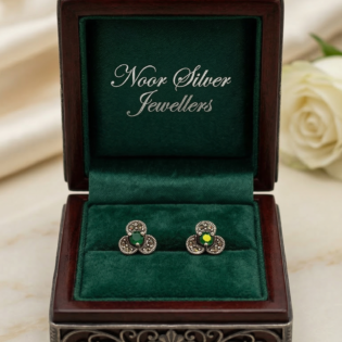 Emerald Trinity Bloom Studs - Image 3