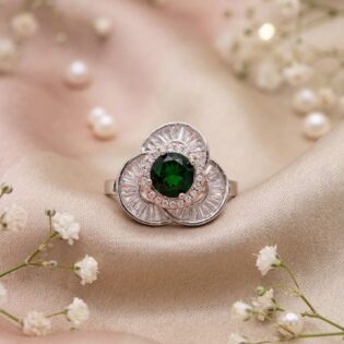Emerald Trinity Bloom Ring