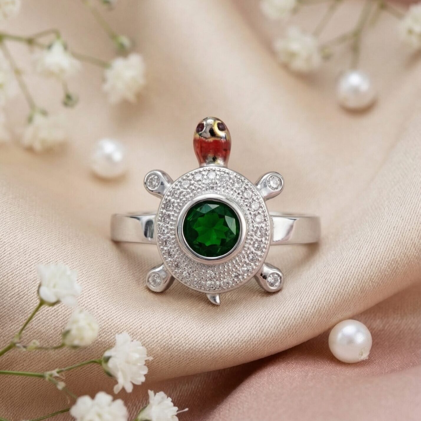 Ladybug Helm Emerald Ring