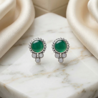 Emerald Aura Silver Pendant Set - Image 3