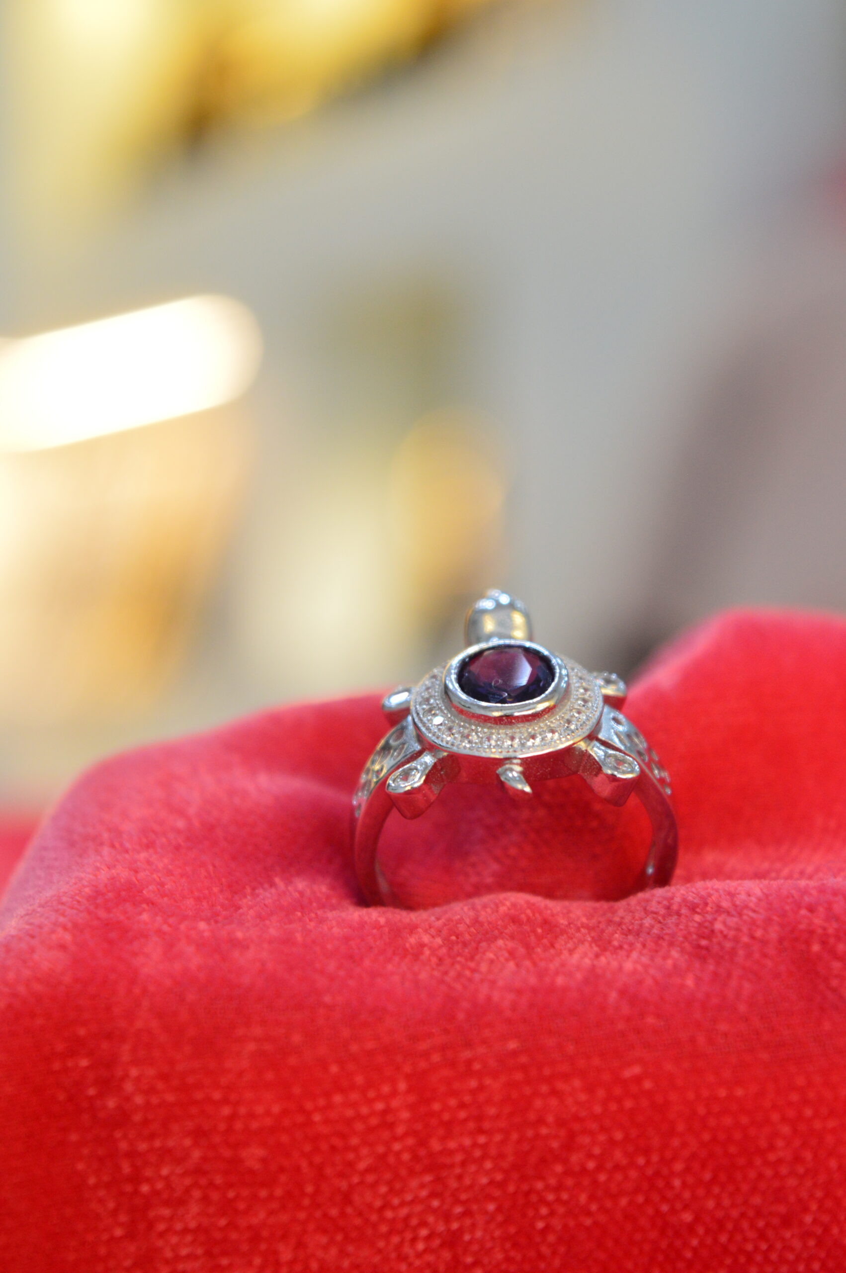Ladybug Helm Garnet Glow Ring - Image 3