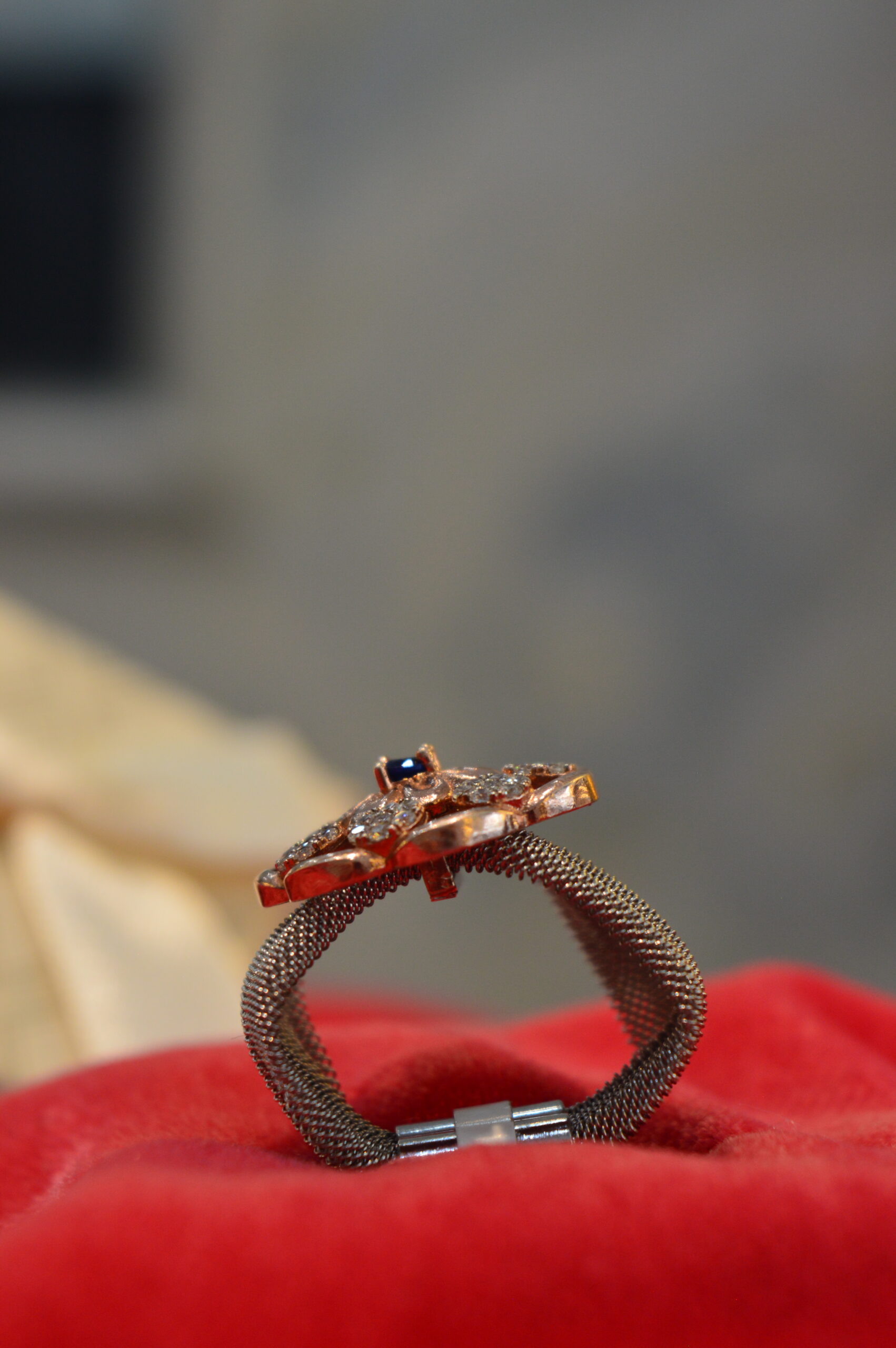 Midnight Blossom Pavé Ring - Image 3