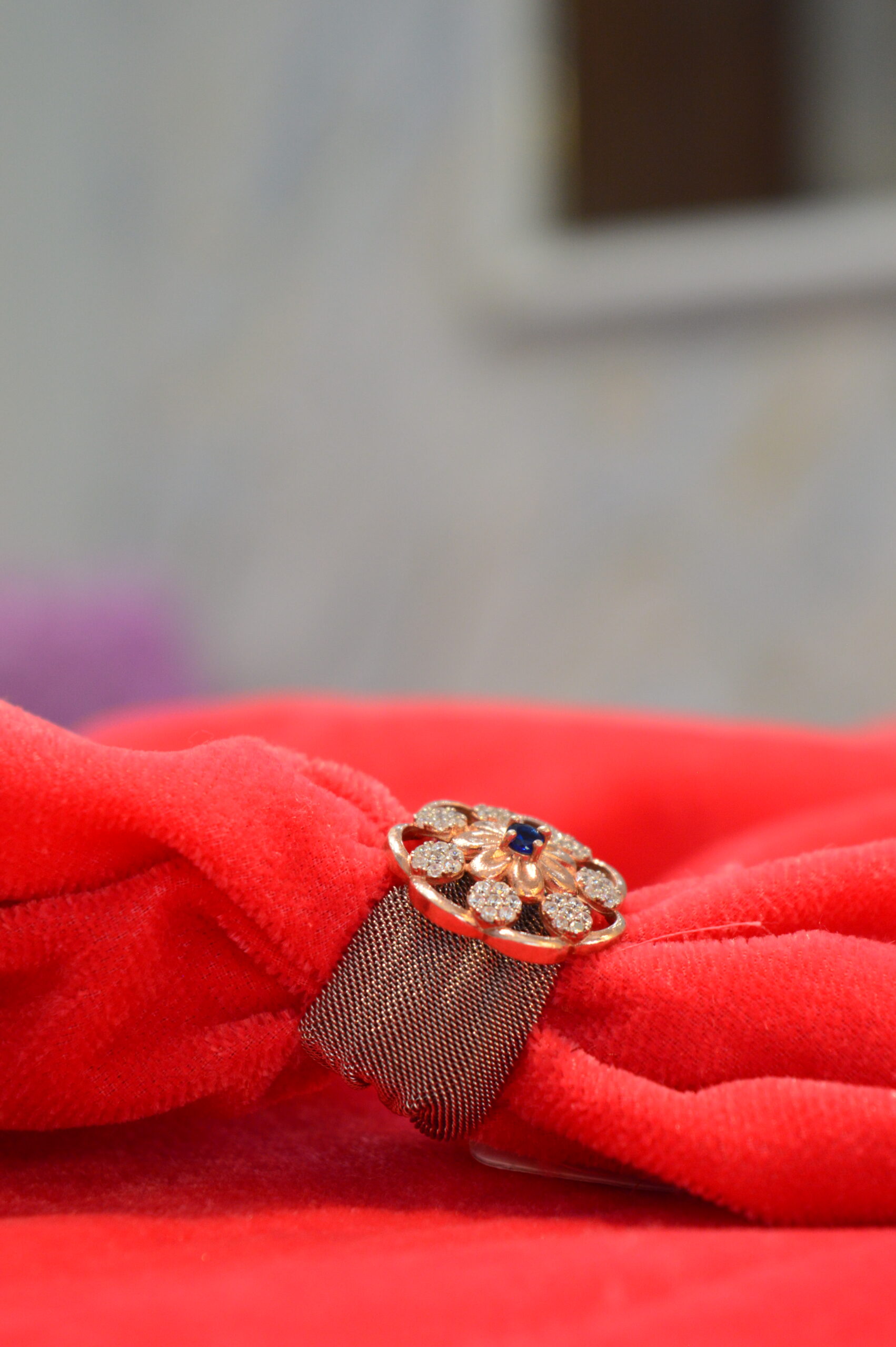 Midnight Blossom Pavé Ring - Image 2