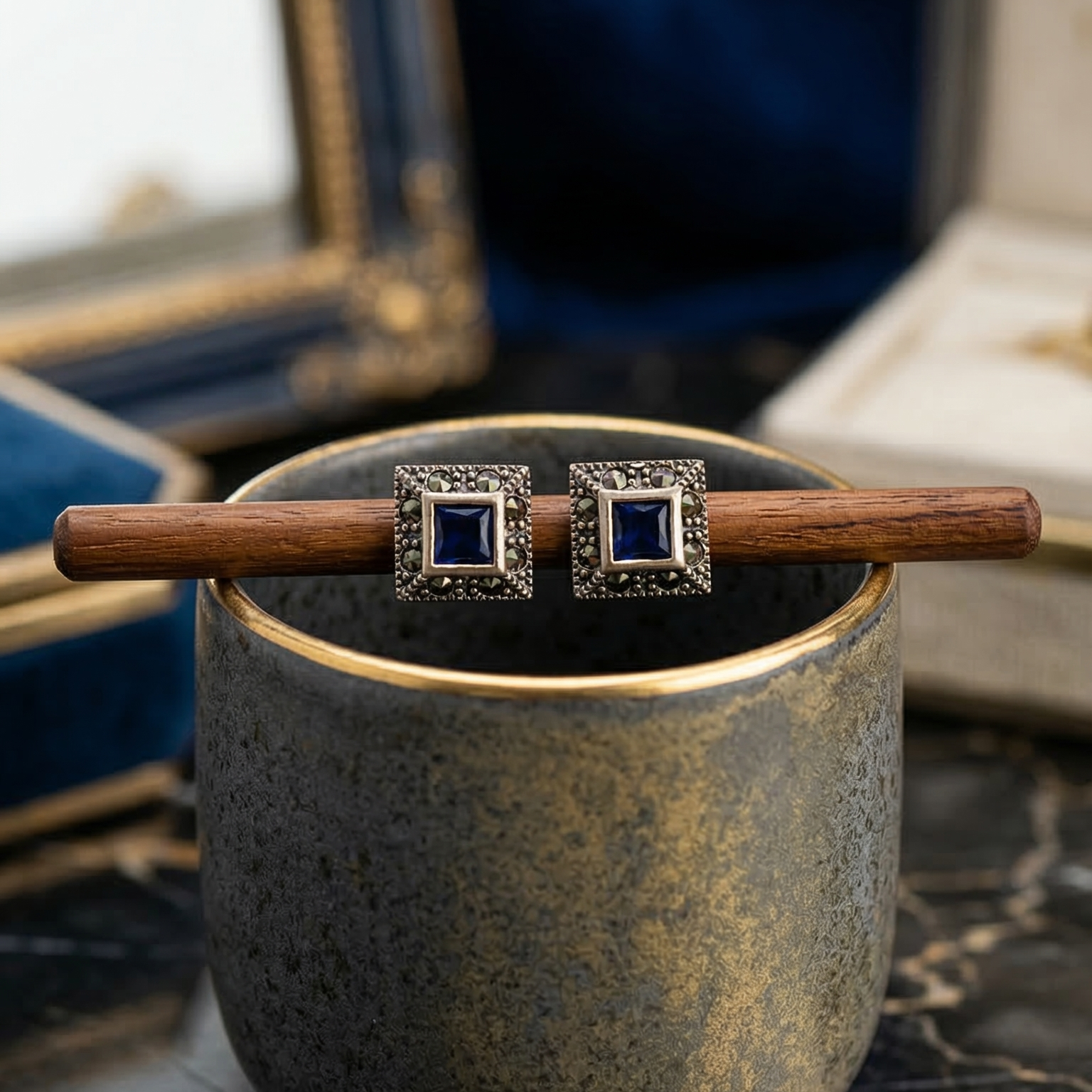 Midnight Mosaic Studs