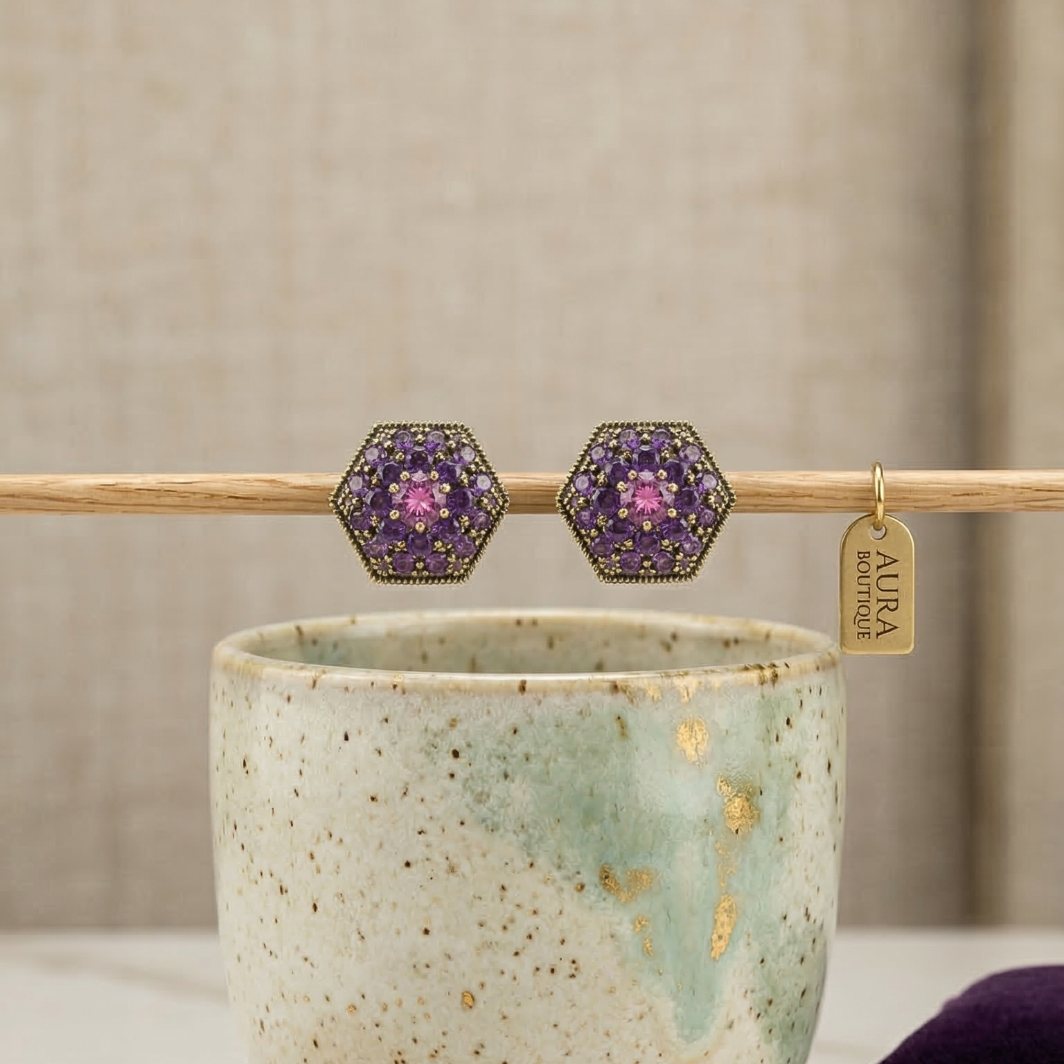 Amethyst Hive Studs