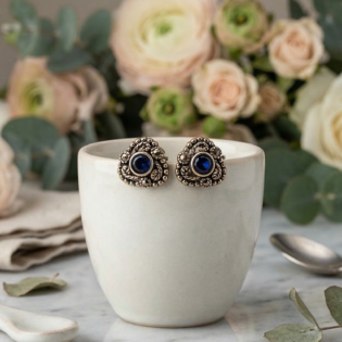 Midnight Laurel Stud Earrings