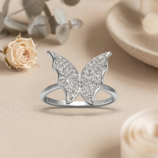 Luna Flutter Silver Ring