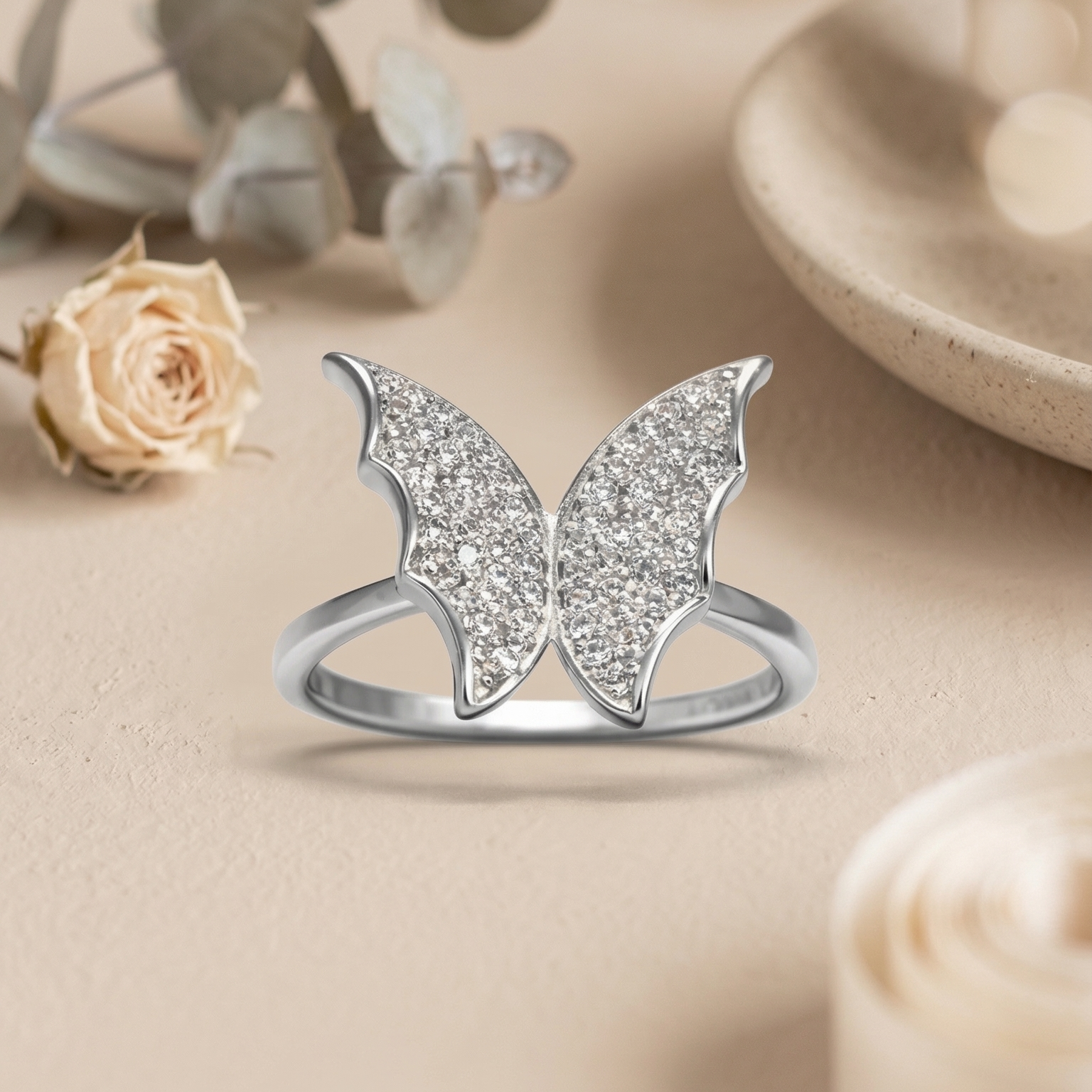 Luna Flutter Silver Ring