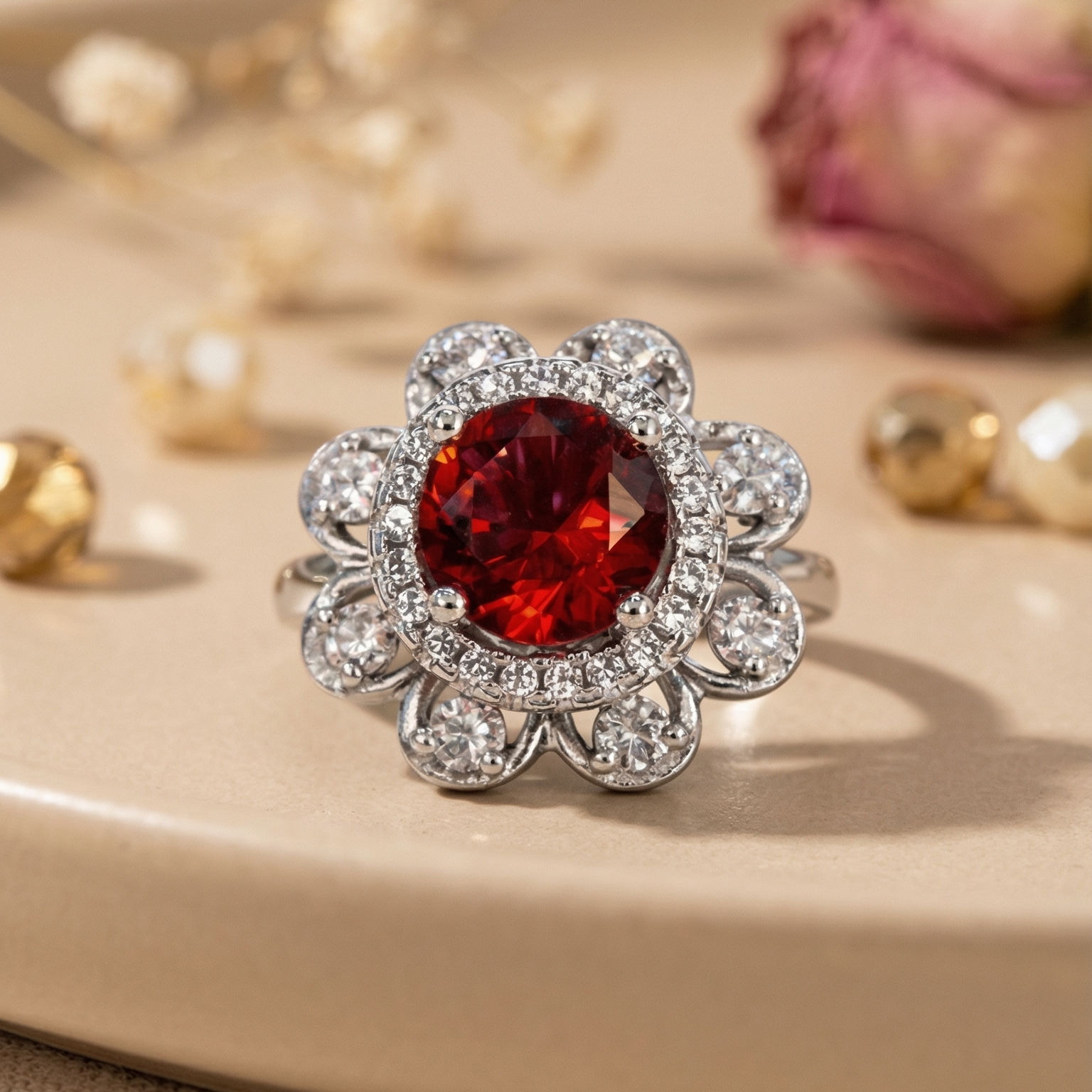 Crimson Grace Silver Ring