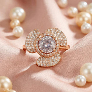Celeste Petal Silver Ring