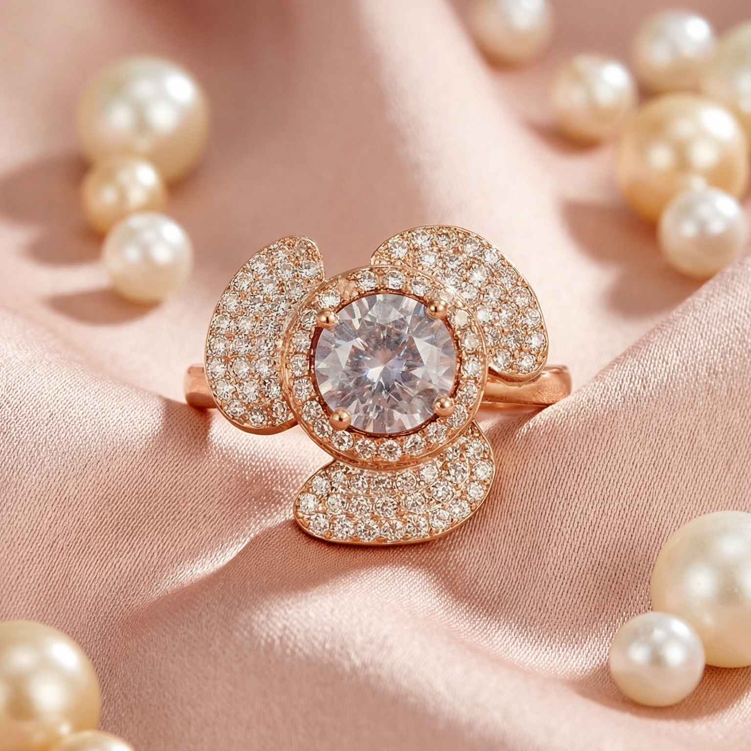 Celeste Petal Silver Ring