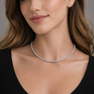 Silver Luna Twist Chain