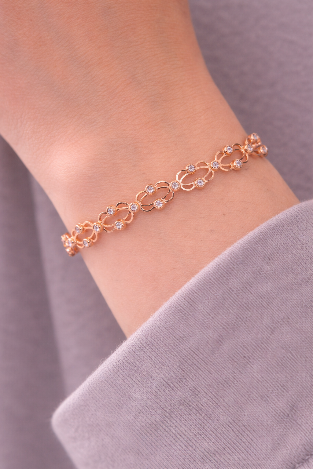 Rose Radiance Lattice Band (Convertible Bracelet Design) - Image 5