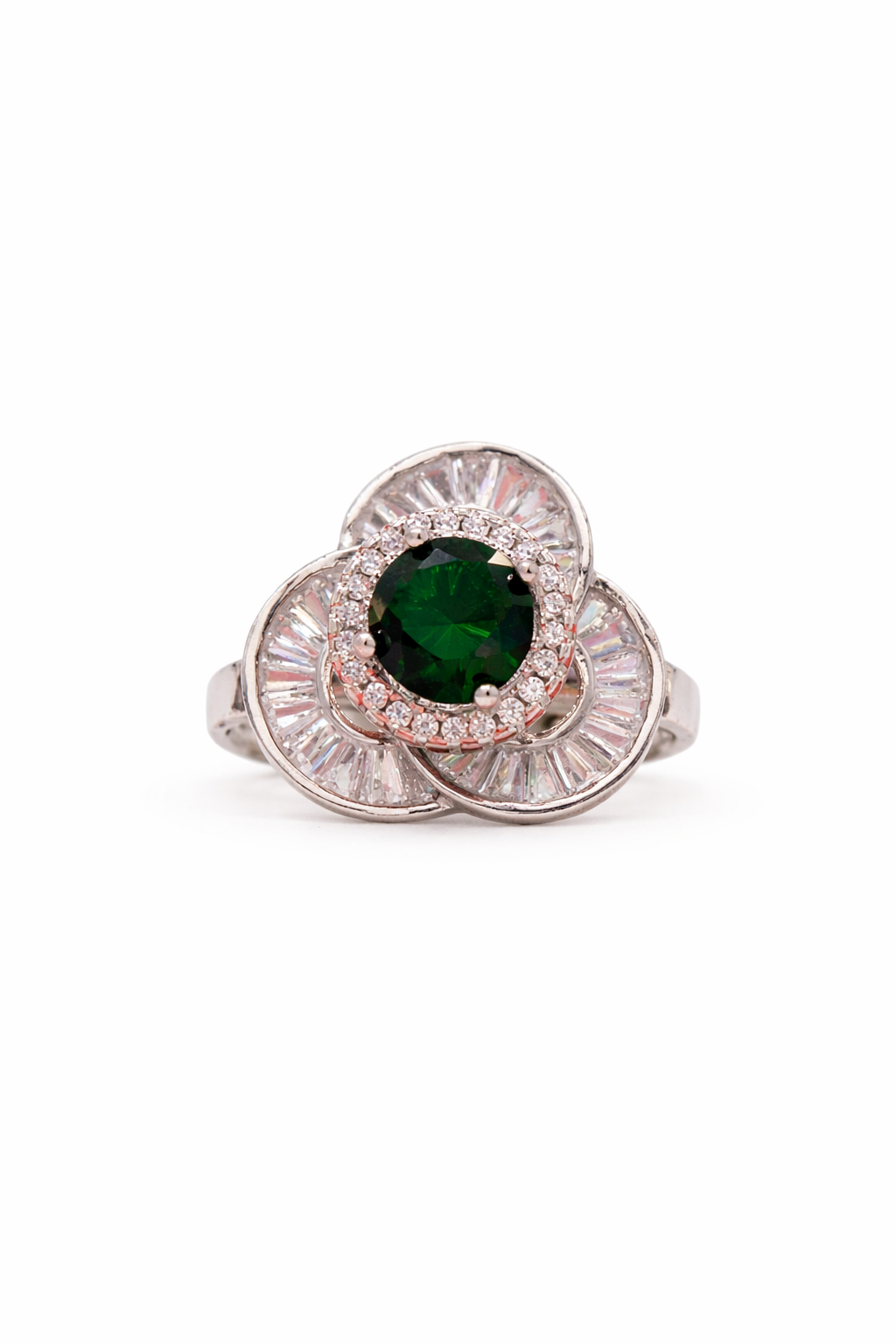 Emerald Trinity Bloom Ring