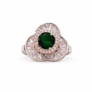 Emerald Trinity Bloom Ring - Image 3