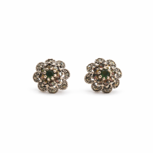 Emerald Heirloom Bloom Stud Earrings