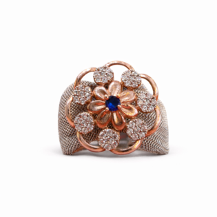 Midnight Blossom Pavé Ring