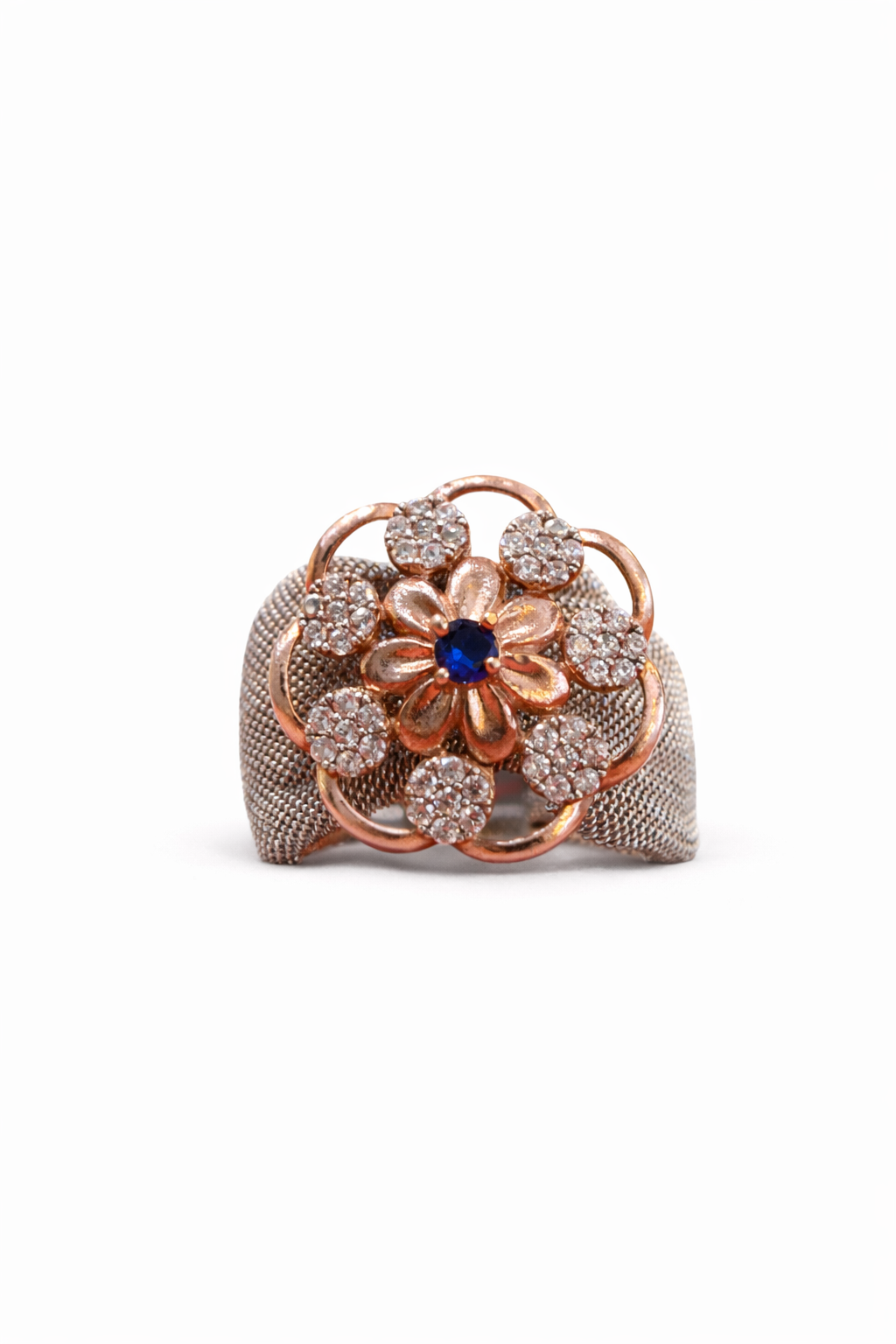 Midnight Blossom Pavé Ring