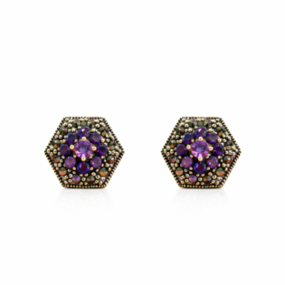 Amethyst Hive Studs
