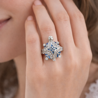 Azure Compass Charm Ring - Image 3