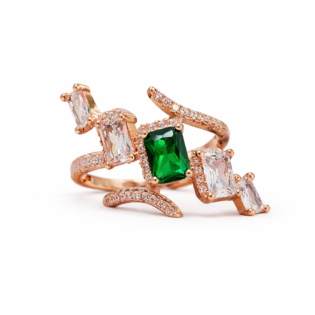 Emerald Skyline Wrap Ring - Image 3