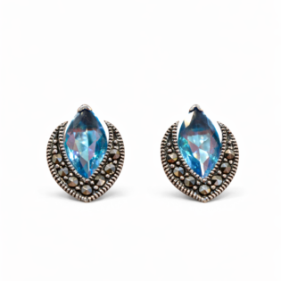 Azure Crescent Studs