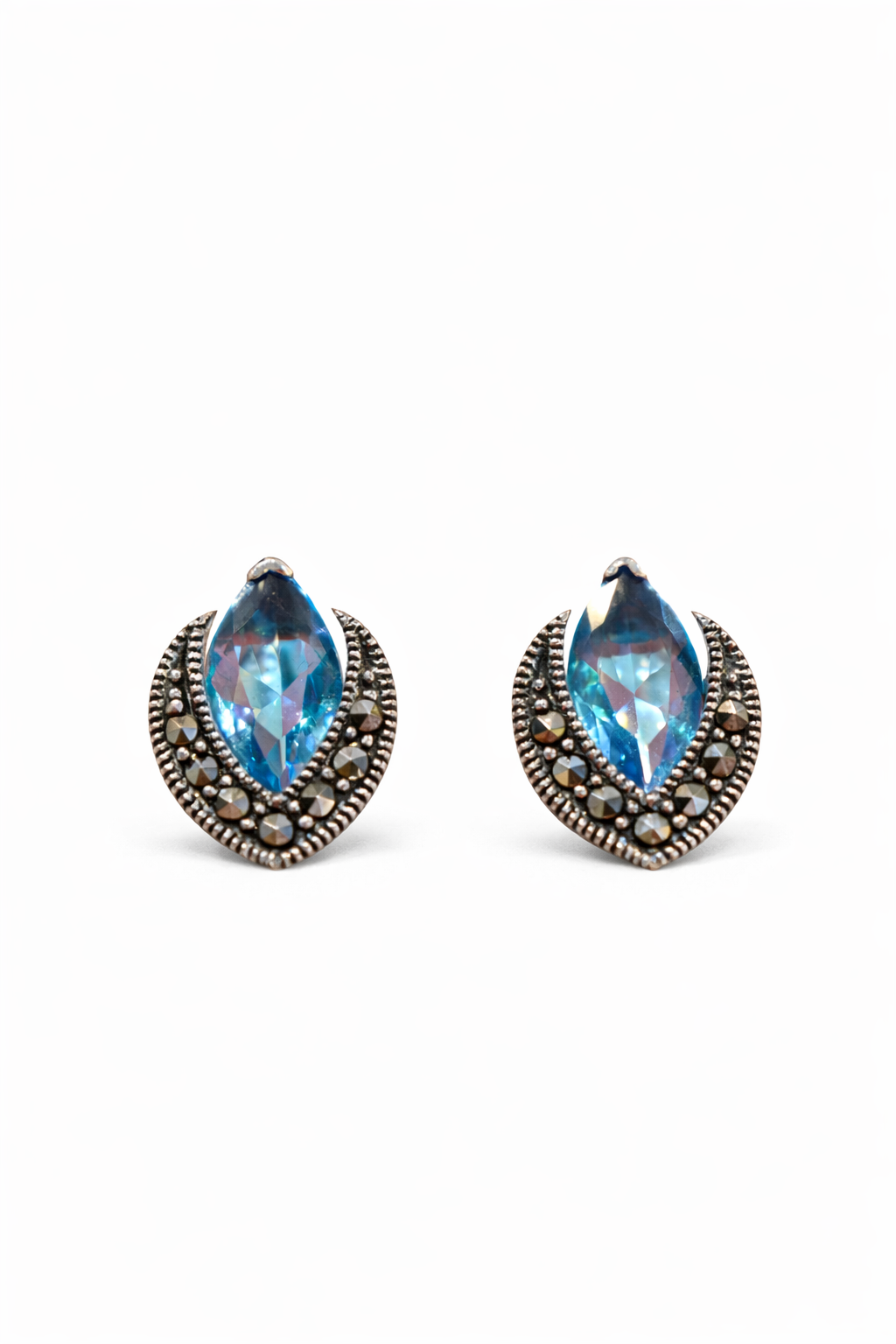 Azure Crescent Studs
