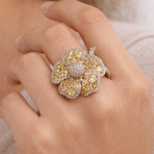 Golden Petal Bloom Ring - Image 2