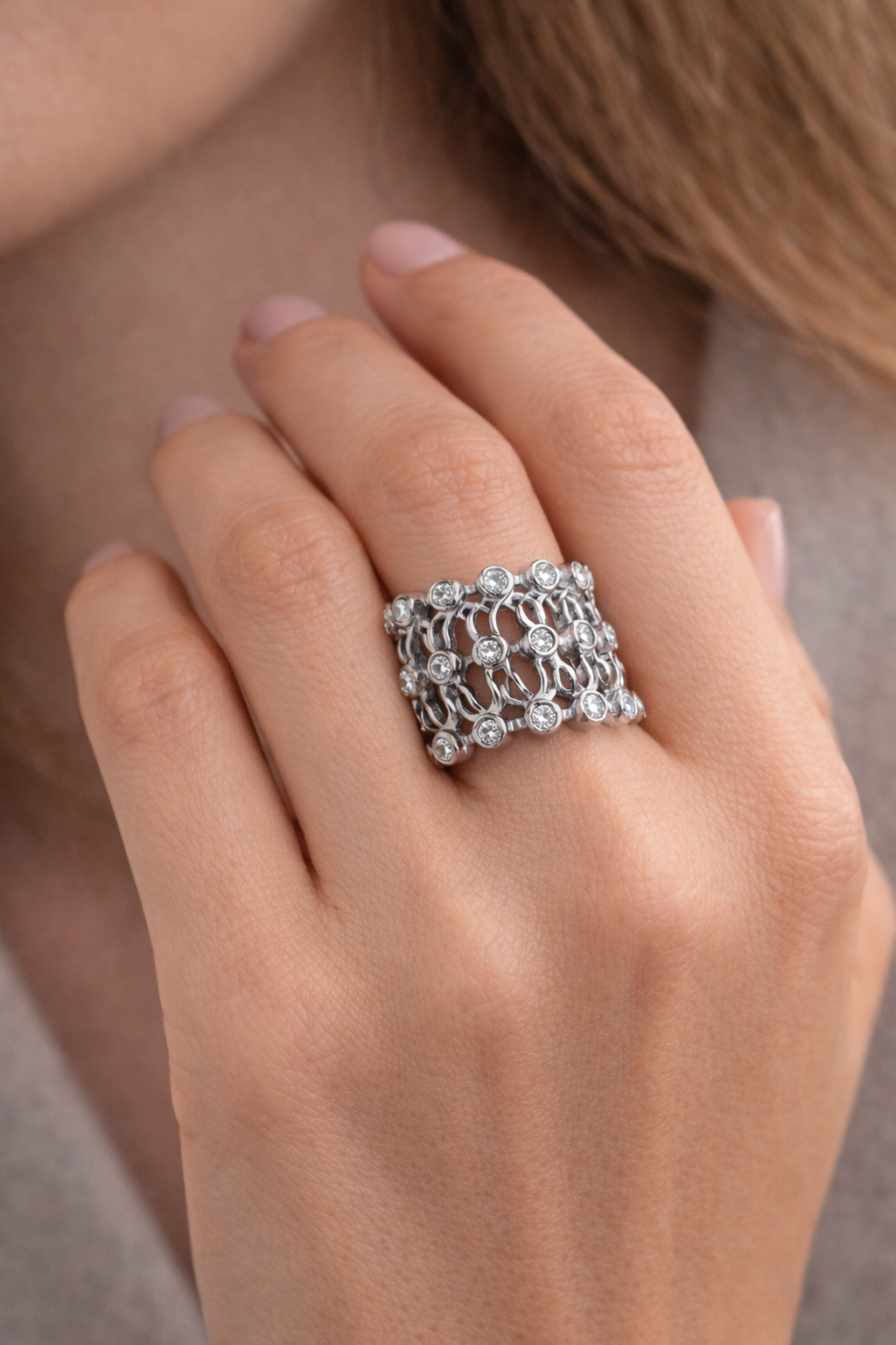 Silver Infinity Cuff Ring - Image 4