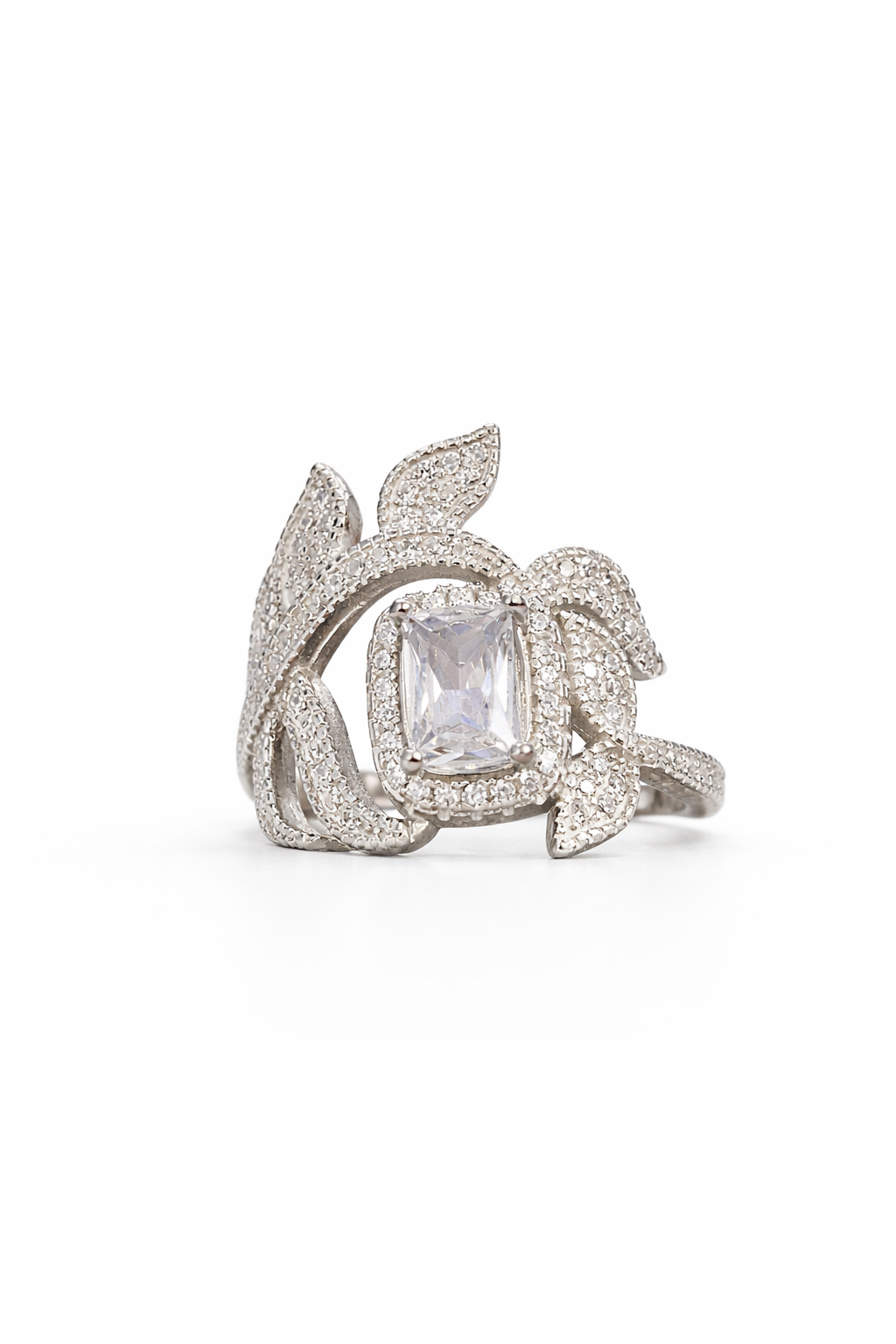 Silver Leaf Bloom Ring