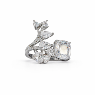 Crystal Vine Toi et Moi Ring