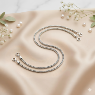 LunaLine Silver Anklet - Image 3