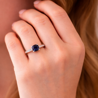 Sapphire Nightfall Pure Silver Ring - Image 5