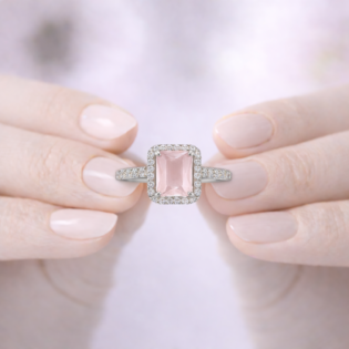 Blush Radiance Silver Ring - Image 3