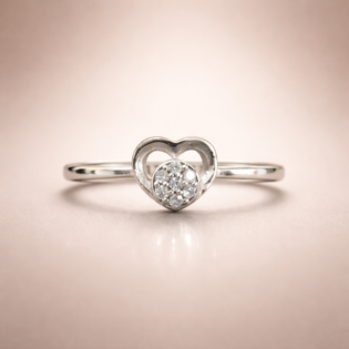 Silver Whisper Heart Ring - Image 3