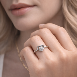 Silver Whisper Heart Ring - Image 4