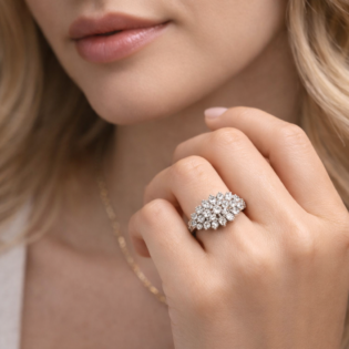 Celestial Bloom Silver Ring - Image 4