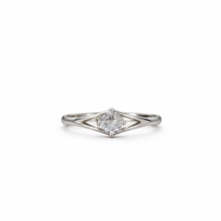 Crystal Horizon Silver Solitaire Ring
