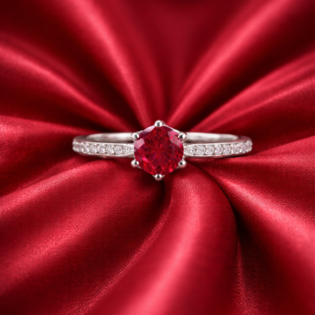 Ruby Radiance Pure Silver Ring