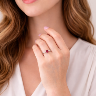 Ruby Radiance Pure Silver Ring - Image 4
