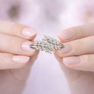 Silver Laurel Whisper Ring - Image 3
