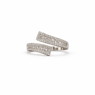 Silver Cascade Wrap Ring
