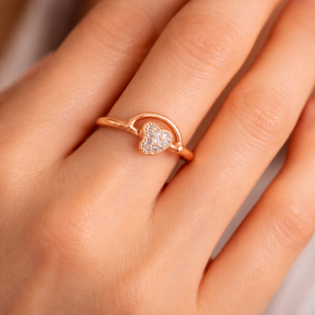 Aurora Heartloop Silver Ring - Image 4