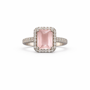 Blush Radiance Silver Ring